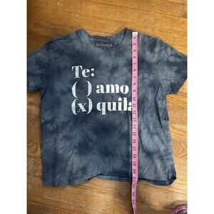 Fifth Sun Womens Size M Blue Te Amo Tequila Tie Dye Top T-shirt